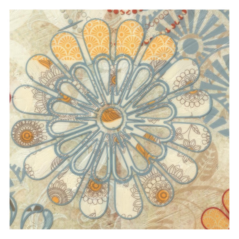 Taylor Greene, FLORA TRANCE II (Abstrakte Kunst, florale Muster, Blumen, Hippie, flower power, Muster, modern,  Wunschgröße, Treppenhaus, Wohnzimmer, bunt)