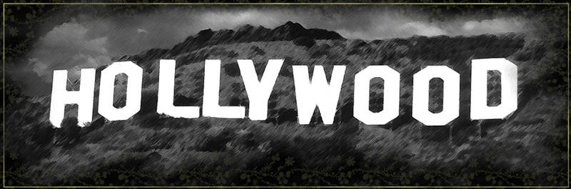 Lauren Gibbons, HOLLYWOOD (Schriftzug, Wahrzeichen, Hollywood, Buchstaben, Film, Wunschgröße, Fotokunst, Wohnzimmer, schwarz/weiß)