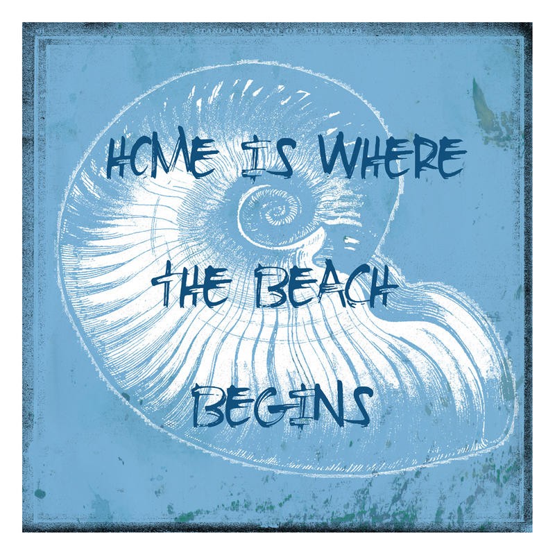 Sheldon Lewis, COASTAL SOUNDS II (Schneckenhaus, Nautilus, maritim, Meerestiere, Motivation, Inspiration, Grafik, Badezimmmer, Treppenhaus, Wunschgröße, blau)
