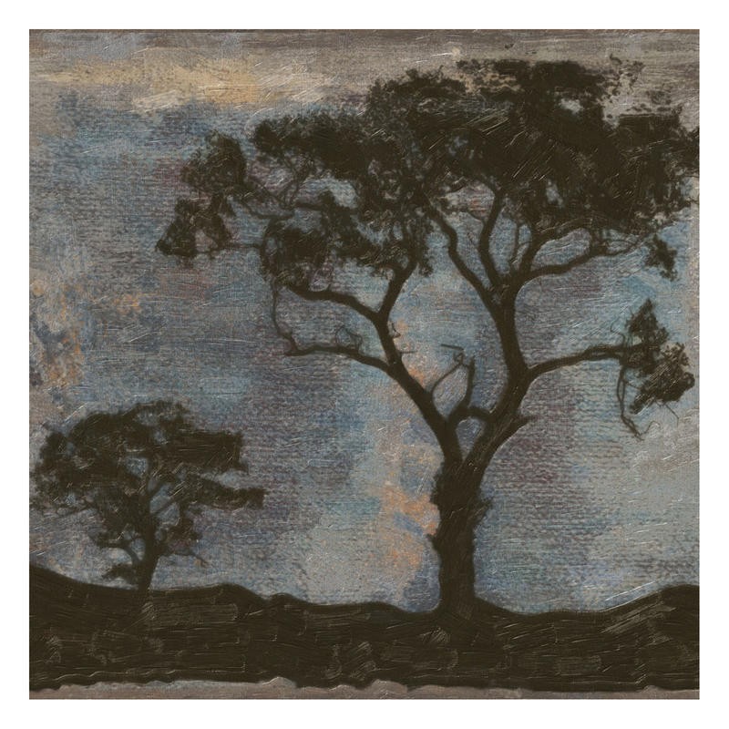 Taylor Greene, TREE HORIZON I (Landschaft, Bäume, Silhouetten, diffus, düster, Wunschgröße, Treppenhaus, Wohnzimmer)