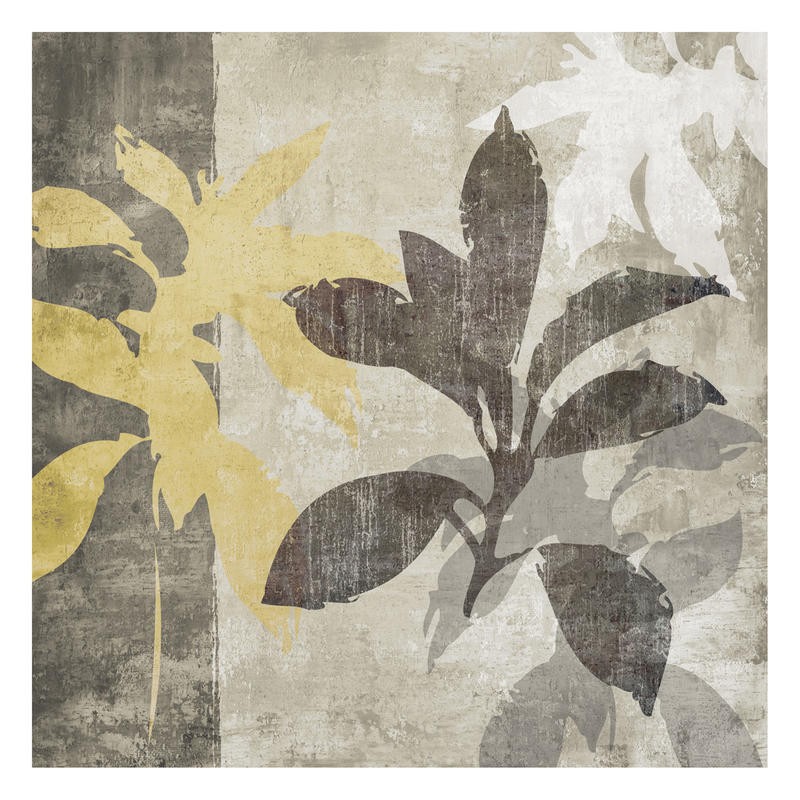 Kristin Emery, MISTY II (Blätter, Zweige, Pflanzen, Muster, Grafik, modern, zeitgenössisch, Wohnzimmer, Treppenhaus, Wunschgröße, grau)