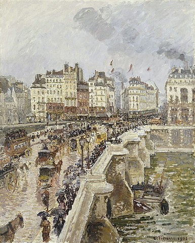 Camille Pissarro, Die Pont Neuf an einem verregneten Nachmittag. 1901 (Christie's Images Ltd,Pissarro,Camille,1830-1903,Öl auf Leinwand,19. Jahrhundert,Camille Pissarro Paris, französischer impressionismus)