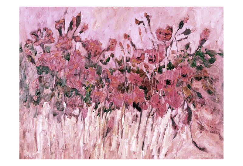 Kruk, POPPIES PINK III (Mohnblumen, Blumen, Blüten, Mohnfeld, modern, abstrahiert, Pflanzen,  Wohnzimmer, Treppenhaus, Esszimmer, Malerei, Wunschgröße, pink/rosa)
