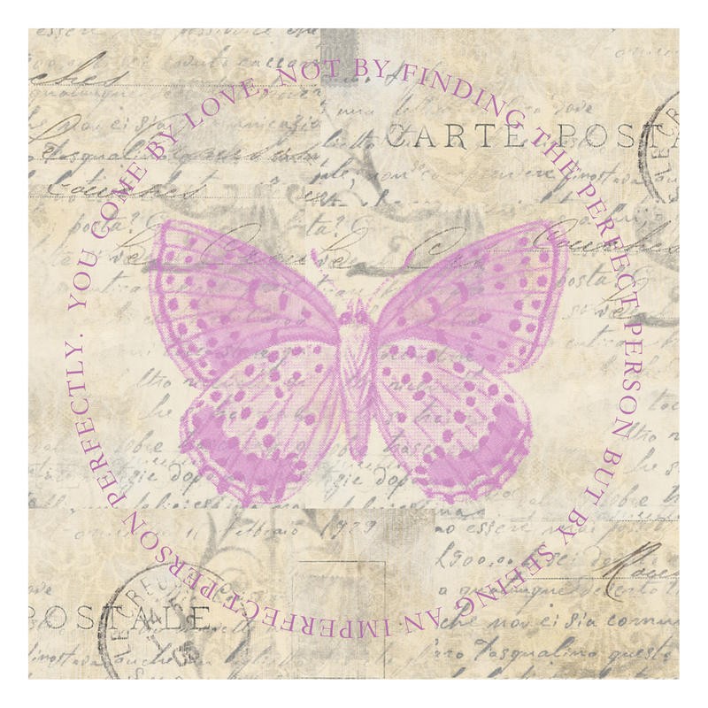Taylor Greene, LOVE PINK BUTTERFLY II (Schmetterling, Insekt, Flügel, Kalligrafie, Schrift, Nostalgie, Grafik, Wunschgröße, Treppenhaus, Wohnzimmer)