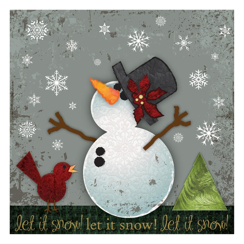 Melody Hogan, SNOWMAN WITH BIRD I (WEIHNACHTEN)