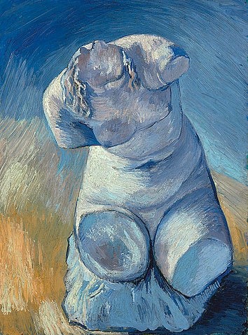 Vincent van Gogh, Gipsstatuette oder weiblicher Torso, von vorn gesehen. 1887 (Stillleben, Statuette, weiblicher Torso, Körper, Gips, Klassische Moderne, Impressionismus, Wohnzimmer, Treppenhaus, Wunschgröße, bunt)