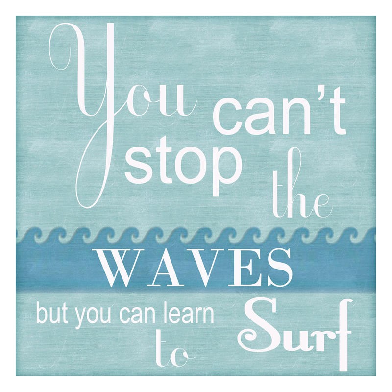 Taylor Greene, IN THE SEA I (Wellen, Spruch, Surfing, Inspiration, Motivation, Grafik, Typographie, Treppenhaus, Jugendzimmer  Wunschgröße, schwarz/weiß)