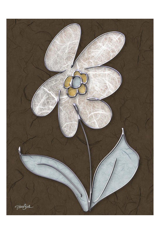 Diane Stimson, BROWN FLOWERS I (Blume, Blüte, plakativ, modern, Grafik, Wunschgröße, Treppenhaus, Wohnzimmer, braun/beige)
