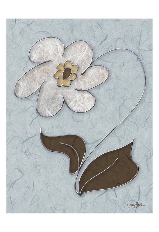 Diane Stimson, BROWN FLOWERS II (Blume, Blüte, plakativ, modern, Grafik, Wunschgröße, Treppenhaus, Wohnzimmer, braun/grau)