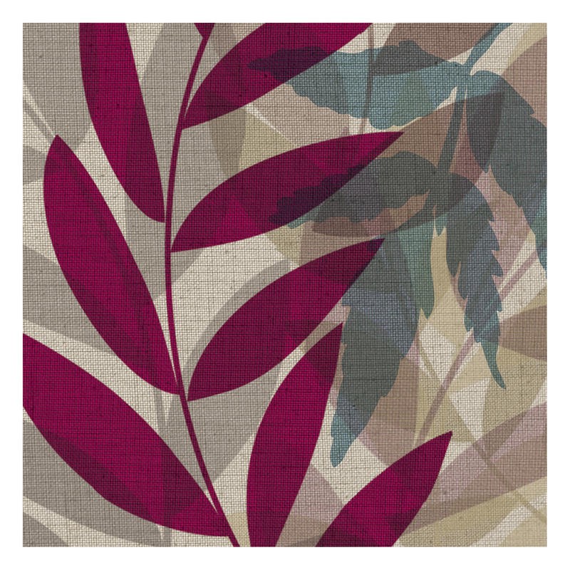 Kristin Emery, RED AND BROWN I (Blätter, Zweige, Pflanzen, Muster, Grafik, modern, zeitgenössisch, Wohnzimmer, Treppenhaus, Wunschgröße, bunt)