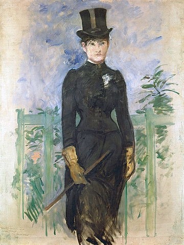 Édouard Manet, Amazone (Melle Henriette Chabot). 1882 (Frau, Dame, Reitkleidung, Reitdress, Zylinder, Portrait,  Amazone, Reitkostüm,  Reiterin,Mode, Gerte, Persönlichkeiten, Impressionismus, Wohnzimmer, Klassiker, Wunschgröße,)
