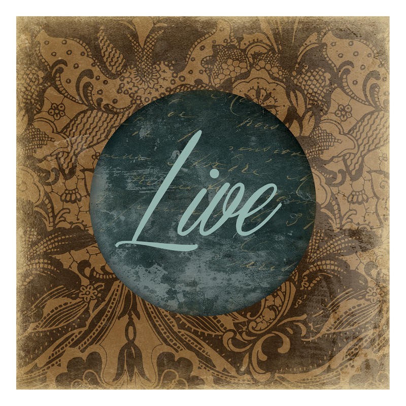 Jace Grey, LIVE (Leben, Kalligrafie, Schrift, Inspiration, Kreis, Zentrum, florale Muster, filigran, Treppenhaus, Jugendzimmer)