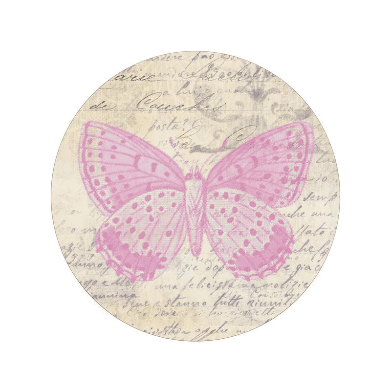Taylor Greene, LOVE PINK BUTTERFLY I (Schmetterling, Insekt, Flügel, Kalligrafie, Schrift, Nostalgie, Grafik, Wunschgröße, Treppenhaus, Wohnzimmer)