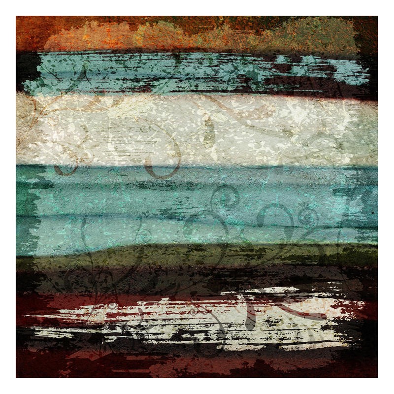 Kristin Emery, PAINT STROKE II (Abstrakt, Malerei, Streifen,  Waagerechte, modern, zeitgenössisch, Wohnzimmer, Treppenhaus, Wunschgröße, bunt)