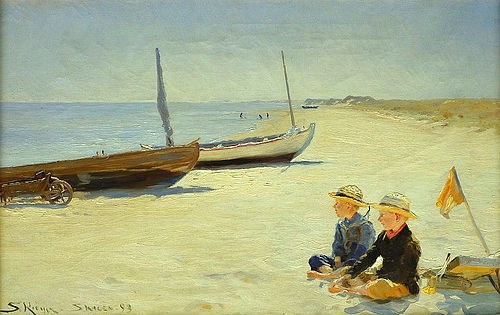 PEDER SEVERIN KROYER, Jungen am Strand von Skagen. 1893 (Christie's Images Ltd,Kroyer,Peter Severin,1851-1909,19. Jahrhundert,Peder Severin Kroyer)