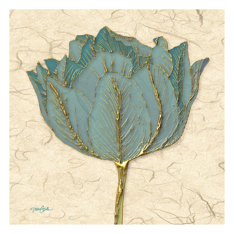 Diane Stimson, GOLD TURQUOISE TULP (BLUMEN)