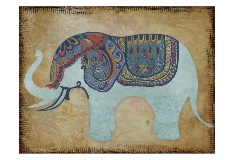 Taylor Greene, INDIAN ELEPHANT (Elefant, Symbol, Indien, plakativ, naiv, Wunschgröße, Kinderzimmer, Treppenhaus,)