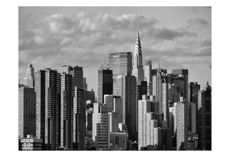 Sandro De Carvalho, CHRYSLER SKYLINE II (Wolkenkratzer, Hochhaus, Skyline, Chrysler Haus,  Architektur, New York, Städte, Metropole, Fotokunst, Wunschgröße, Wohnzimmer, Büro, Treppenhaus, schwarz/weiß)