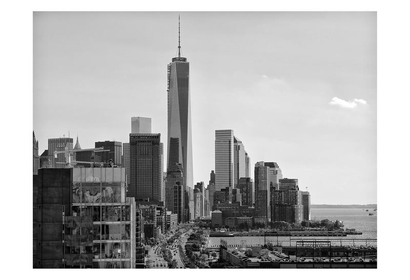 Sandro De Carvalho, FREEDOM TOWER I (WTC, One world Center, Wolkenkratzer, Hochhäuser, Skyline, Architektur, New York,  Städte, Metropole, Fotokunst, Wunschgröße, Wohnzimmer, Büro, Treppenhaus, schwarz/weiß)