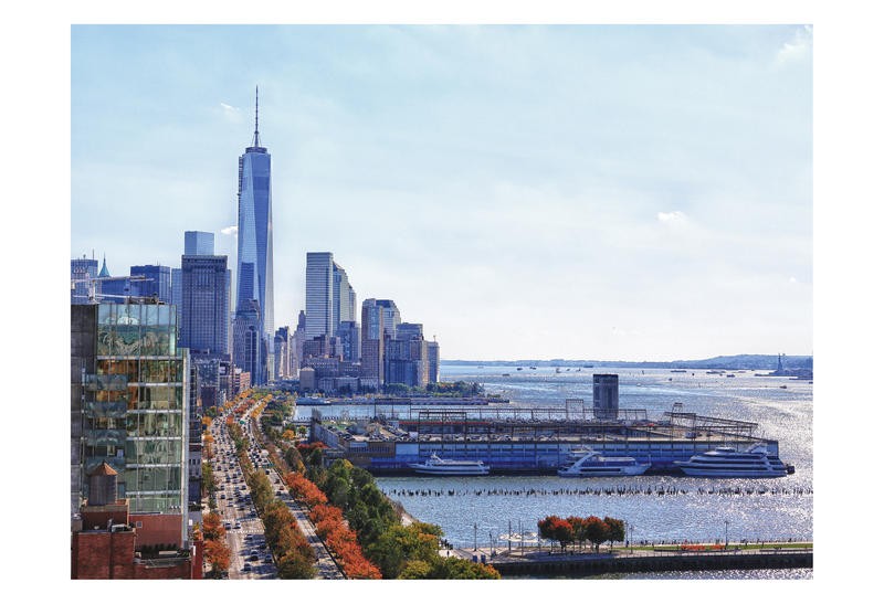 Sandro De Carvalho, FREEDOM TOWER COLORFUL II (WTC, One world Center, Wolkenkratzer, Hochhäuser, Skyline, Architektur, New York,  Städte, Metropole, Fotokunst, Wunschgröße, Wohnzimmer, Treppenhaus, bunt)