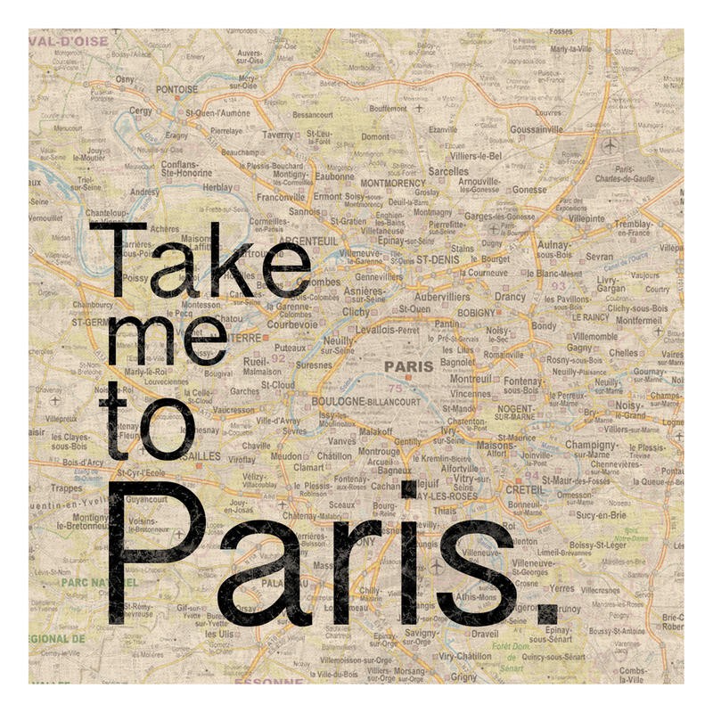 Lauren Gibbons, MAP PARIS (Motivation, Inspiration,  Reisen, Frankreich,Ziel, Landkarte, Typografie, Treppenhaus, Grafik, Wunschgröße, bunt)