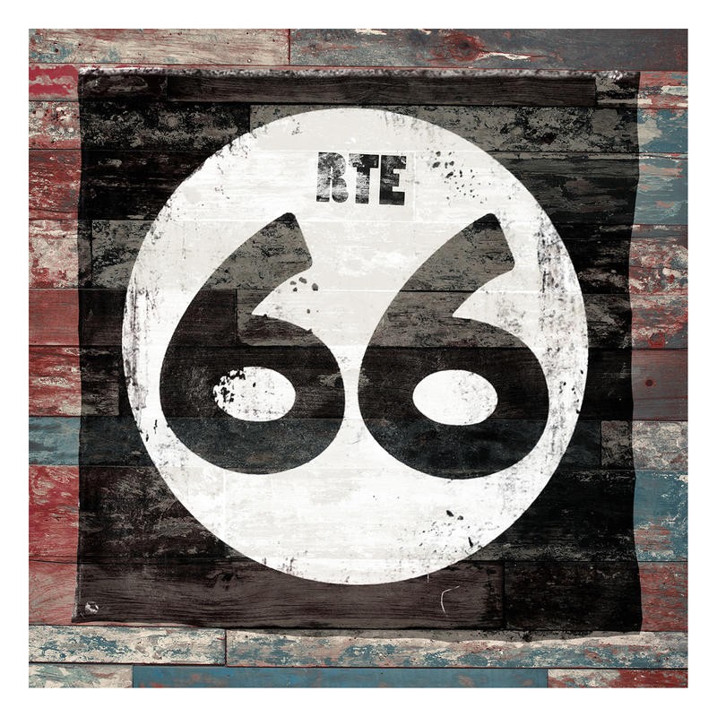 Jace Grey, ROUTE 66 WOOD III (Reisen, Straße, Grafik, Wunschgröße, Grafik, Wohnzimmer, Treppenhaus, Jugendzimmer)