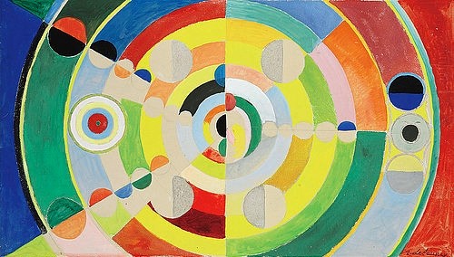 Robert Delaunay, Relief-disques. 1936 (Christie's Images Ltd,Delaunay,Robert,1885-1941,Gouache,20. Jahrhundert,Abstraktion,und Sand über Bleistift auf Karton,Robert Delaunay,abstrakt,Kreis,Kreise,Scheibe,Mittelpunkt,konzentrisch)