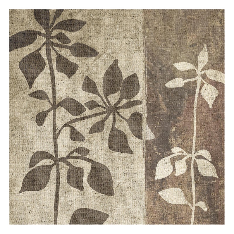 Kristin Emery, NEUTRAL LEAVES I (Muster, floral, Blätter, Grafik,  modern, zeitgenössisch, Wohnzimmer, Treppenhaus, Wunschgröße, grau)