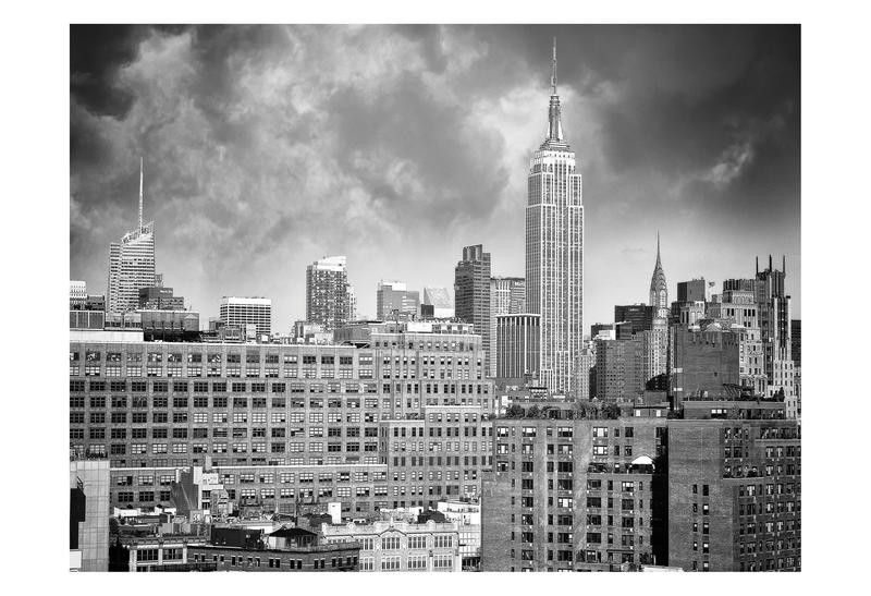 Sandro De Carvalho, EMPIRE STATE IV (Wolkenkratzer, Hochhaus, Skyline, Empire State Building,  Architektur, New York, Städte, Metropole, Fotokunst, Wunschgröße, Wohnzimmer, Büro, Treppenhaus, schwarz/weiß)