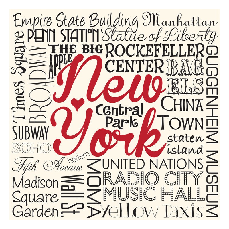 Melody Hogan, CITIES WORD ART NEW YORK (REISEN)