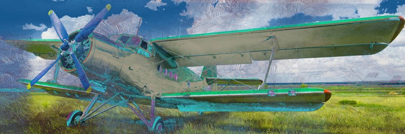 Sheldon Lewis, TO FLY (Flugzeug, Propeller, Doppeldecker, Fliegen, Technik, Fotokunst, Treppenhaus, Wohnzimmer, Wunschgröße, bunt)