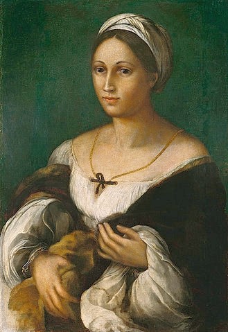 Raffael (Raffaello Sanzio), Bildnis einer jungen Frau (Donna Velata). Um 1518/20? (Raffael (Raffaello Sanzio),1483-1520,Hannover,Landesmuseum,Holz,16. Jahrhundert,Portrait,? Landesmuseum Hannover - ARTOTHEK,Raffael,Frau,Turban,Renaissance)