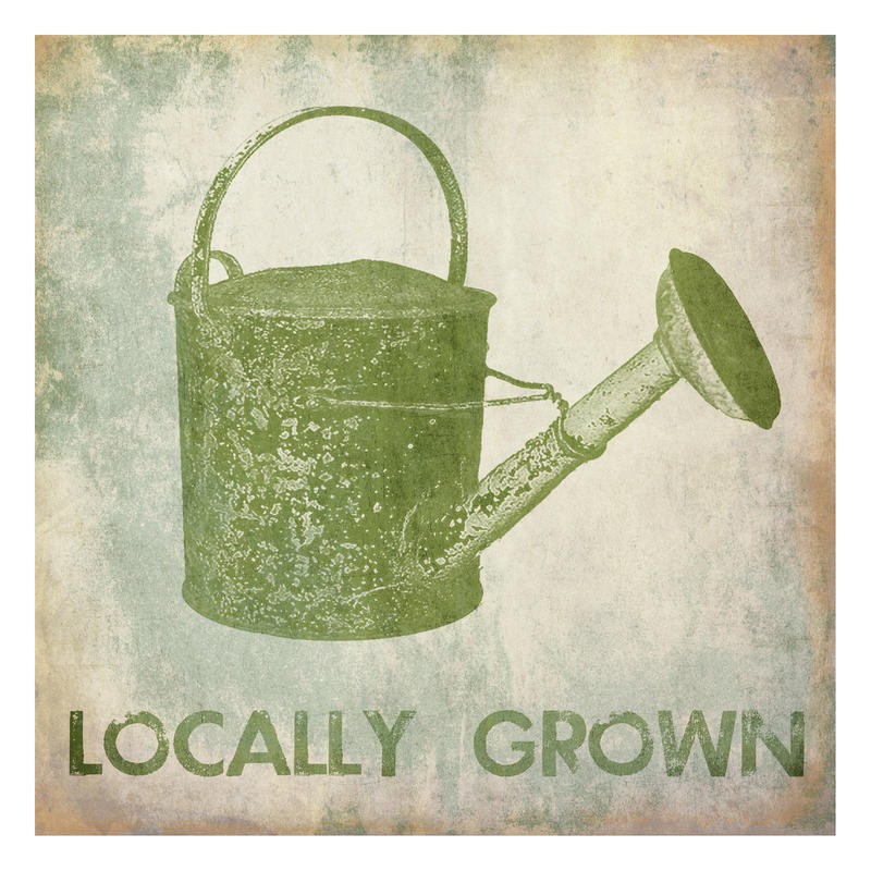Sheldon Lewis, WATERING CAN I (Kanne, Gießkanne, Gartenarbeit, vintage/retro, Nostalgie, Treppenhaus, wintergarten, Wohnzimmer, Wunschgröße, Grafik, grün)