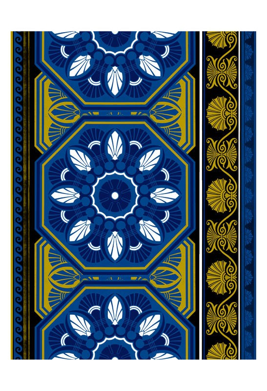 Jace Grey, BLUE YELLOW PATTERNS I (MUSTER)