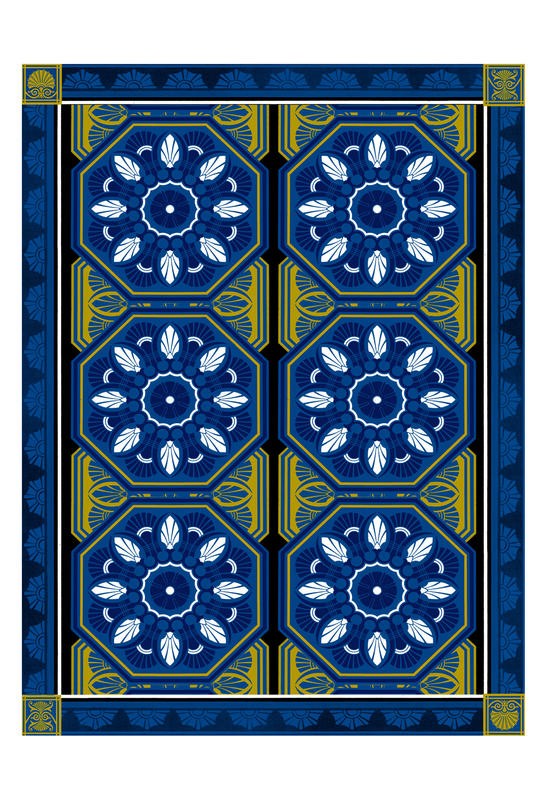 Jace Grey, BLUE YELLOW PATTERNS II (MUSTER)