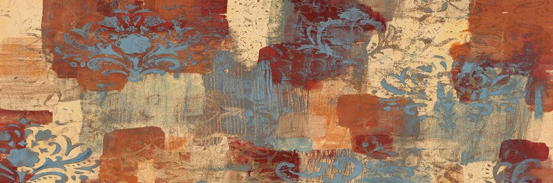 Smith Haynes, SUMMER IN DAMASCUS II (Abstrakt, Farbfelder, geometrische Formen, Rechtecke, Flickenmuster, Flickenteppich, modern, Malerei, Wohnzimmer, büro, Treppenhaus, Wunschgröße, bunt)