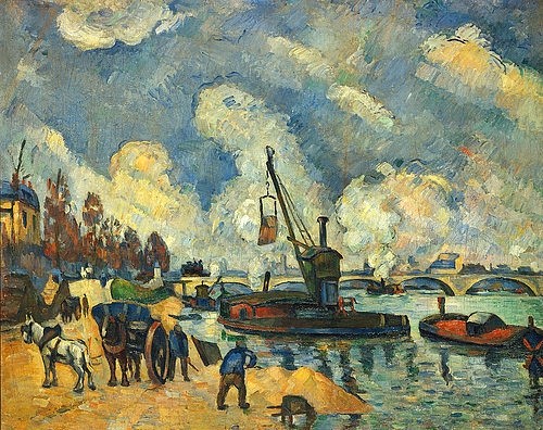 Paul Cézanne, Am Quai de Bercy in Paris. Um 1876. (Cézanne,Paul,Hamburg,Kunsthalle,1839-1906,Häfen,Frankreich,Paris,Arbeit,Cézanne, Paul 1839-1906)