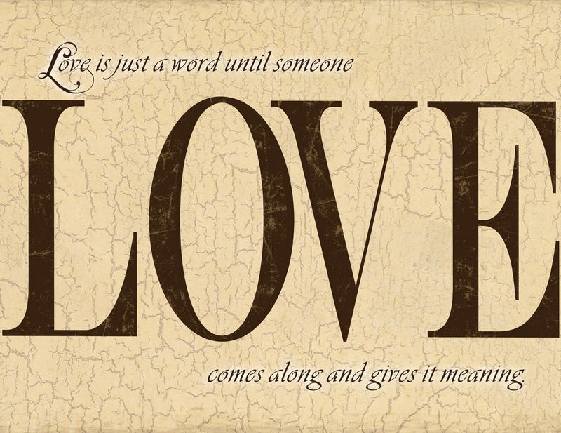 Diane Stimson, LIVE LOVE II (Liebe, Lebensweisheit, Spruch, Buchstaben, Motivation, Inspiration, Typografie, Grafik, Wunschgröße, Treppenhaus, braun/beige)