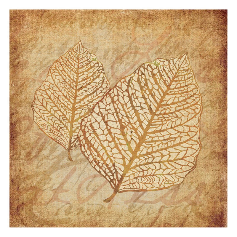 Kristin Emery, GOLD LEAVES II (Muster, floral, Blatt, Studie, Botanik, Grafik,  modern, zeitgenössisch, Wohnzimmer, Treppenhaus, Wunschgröße, beige)