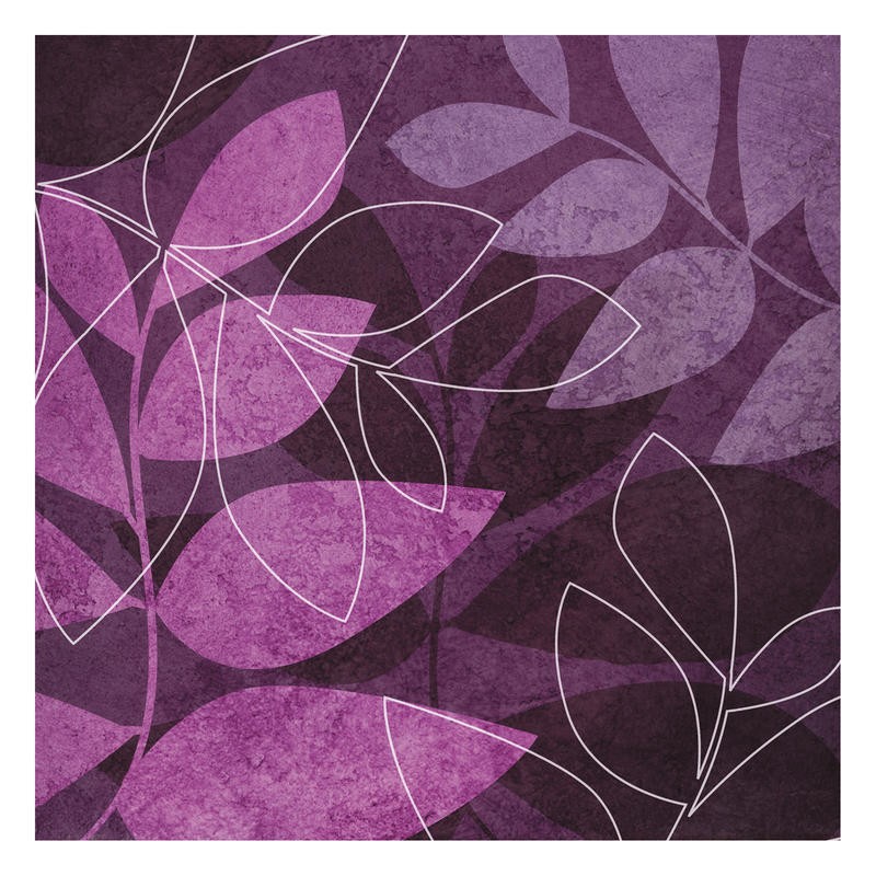 Kristin Emery, MAUVE I (Muster, floral, Blätter, Zweige, Grafik,  modern, zeitgenössisch, Wohnzimmer, Treppenhaus, Wunschgröße, pink/lila)