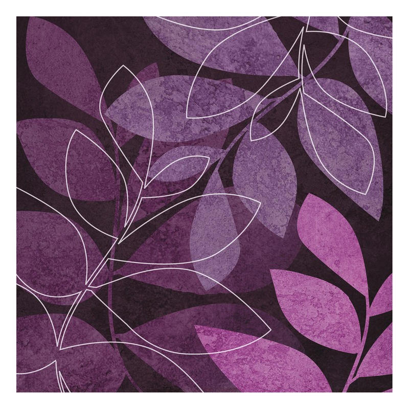 Kristin Emery, MAUVE II (Muster, floral, Blätter, Zweige, Grafik,  modern, zeitgenössisch, Wohnzimmer, Treppenhaus, Wunschgröße, pink/lila)