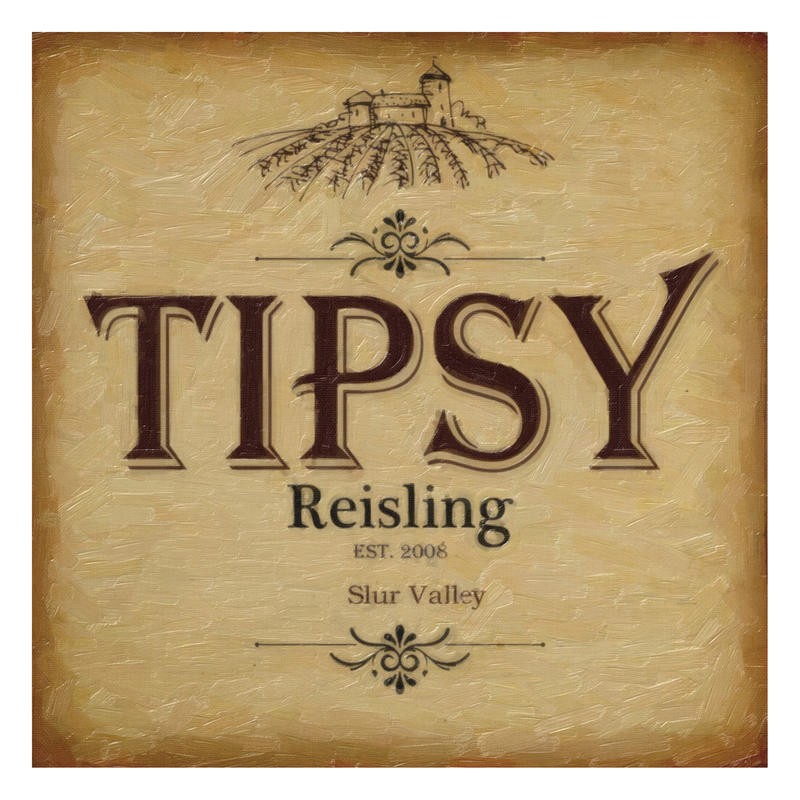 Taylor Greene, WINE TIPSY (Werbung, Etikett, Wein, Weißwein, Riesling, Nostalgie, Küche, Weinkeller, Gastronomie, Wunschgröße, beige/braun)