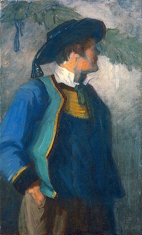Franz Marc, Selbstportrait in bretonischer Tracht. Ca. 1904 (Marc,Franz,1880-1916,Darmstadt,Hessisches Landesmuseum,Öl auf Leinwand,Franz Marc,Selbstbildnis)