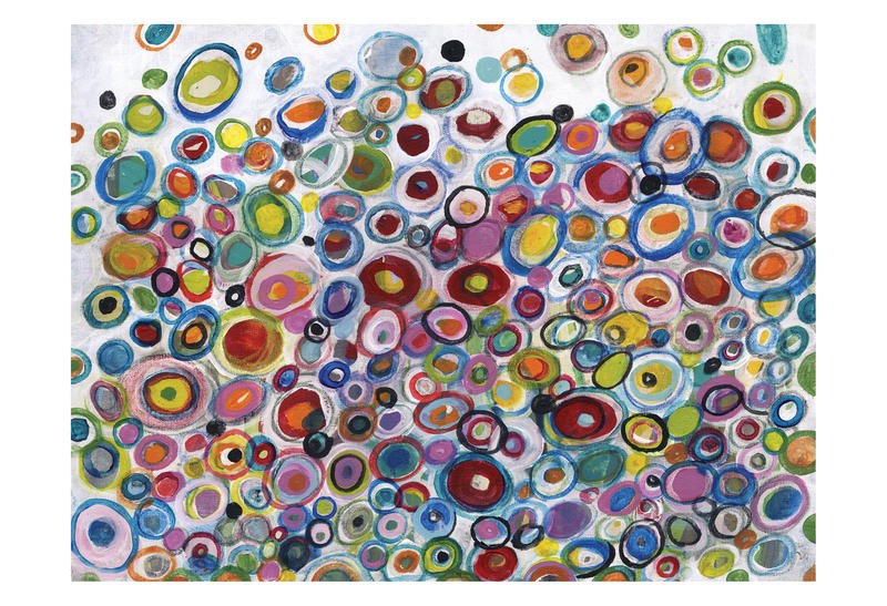 Smith Haynes, CIRCLE IN COLORED (Abstrakt, Malerei, Kreise, Blubber, Blasen, geometrische Formern, modern, Wunschgröße, Wohnzimmer, Treppenhaus, Büro, Business, bunt)