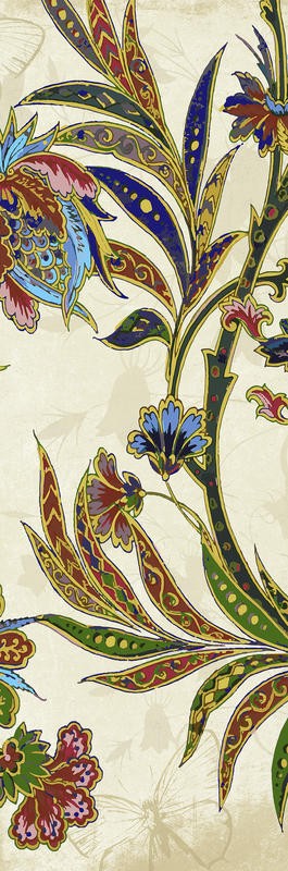 Jace Grey, FLORAL PATTERN BEIGE PANEL II (BLUMEN)