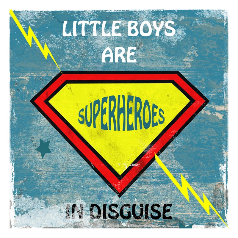 Sheldon Lewis, SUPERHERO I (Superman, Superheld, Symbol, Weltenretter, Wunschgröße, Kinderzimmer, Grafik, bunt)