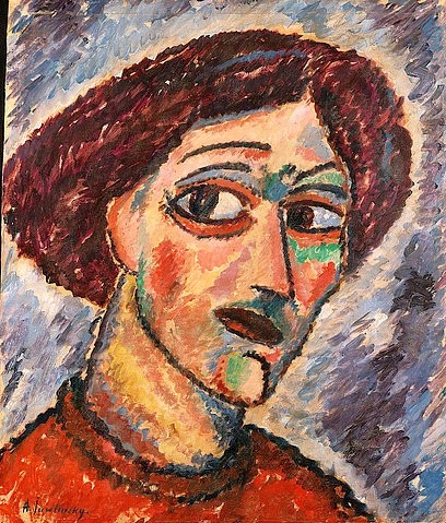 Alexej von Jawlensky, Geneigter Kopf. Um 1913 (Jawlensky,Alexej von,1864-1941,Christie's Images Ltd,Öl/Karton,20. Jahrhundert,Expressionismus,Alexei von Jawlensky,Kopf,Frau,Blauer Reiter,blaue Reiter,Brustbild,fragender Blick,zweifelnd)