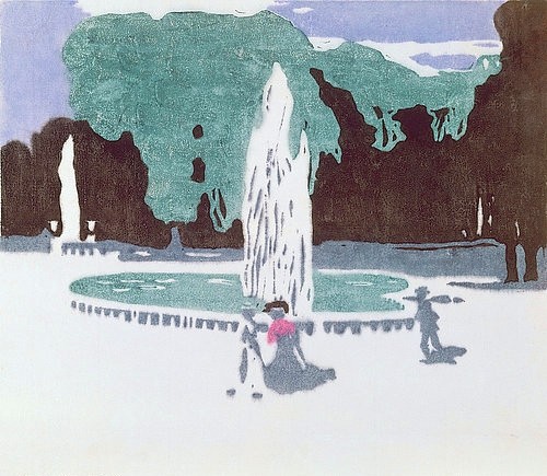 Wassily Kandinsky, Im Park von Saint-Cloud. 1906. (Kandinsky,Wassily,München,Städtische Galerie,1866-1944,Öl/Karton,Brunnen,Garten,Kandinsky, Wassily Kandinsky,Springbrunnen,Cloud)
