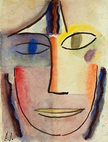 Alexej von Jawlensky, Kopf. 1920 (Gesicht, Kopf, abstrahiert, geometrisch, Klassische Moderne, Blauer Reiter, Treppenhaus, Wohnzimmer, Klassische Moderne, Wunschgröße, bunt)