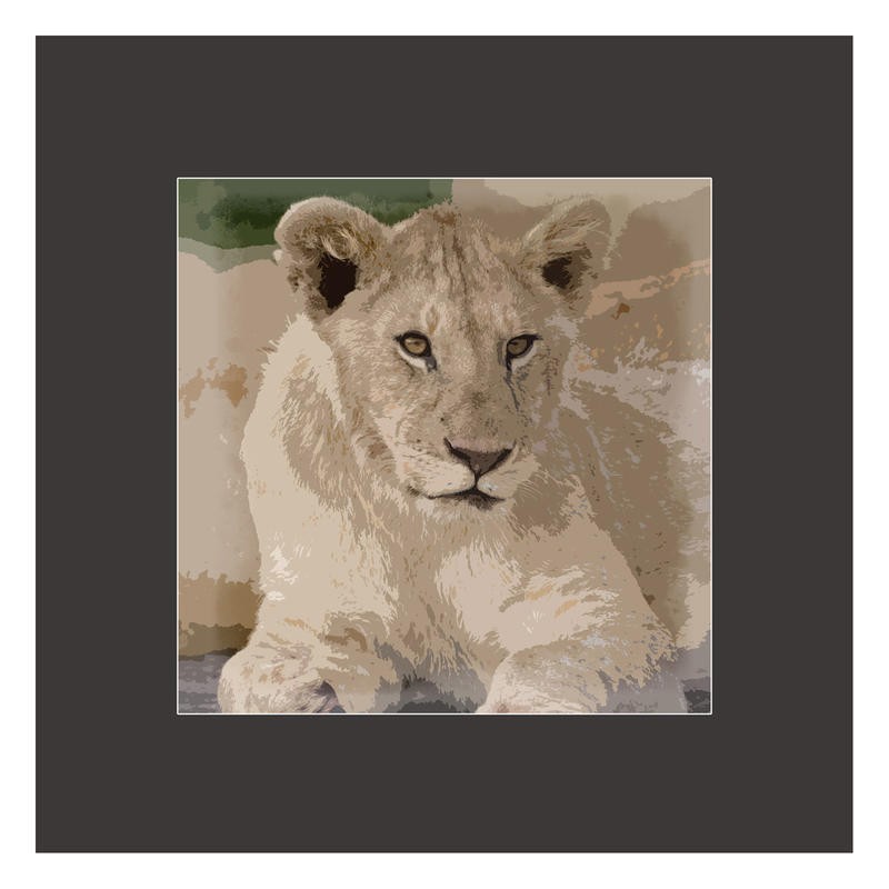 F+S Parker, LEO I (Löwin, Gesicht, Nahaufnahme, Fotokunst, Tier, Raubkatze, Tierportrait, Wunschgröße, Treppenhaus, Wohnzimmer, bunt)